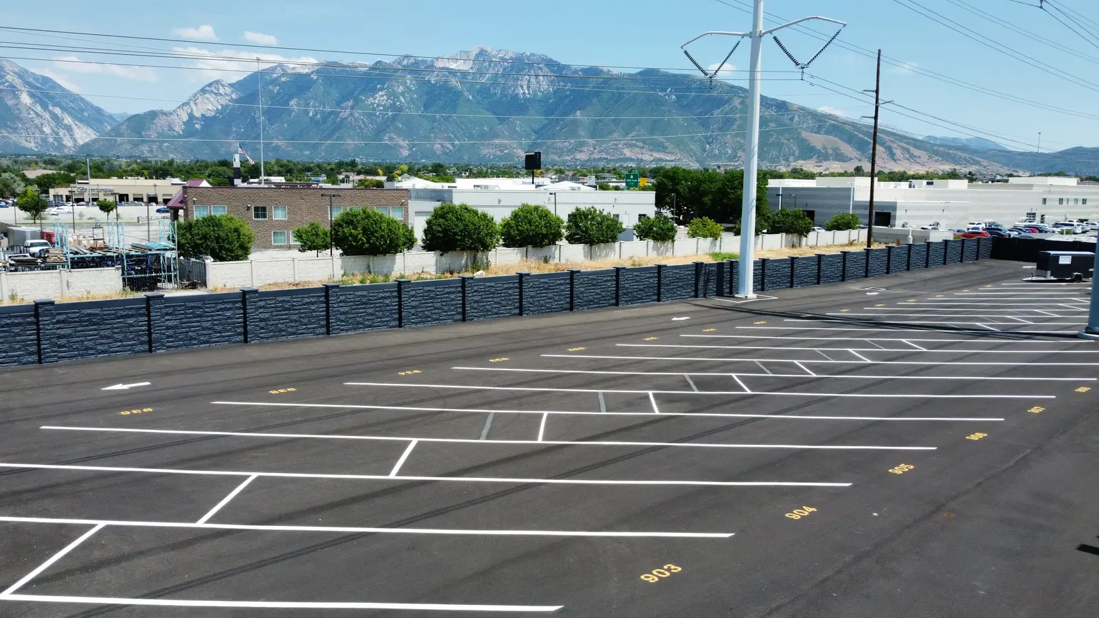 SoJo Self Storage outdoor RV and vehicle parking with the Wasatch mountains, South Jordan UT