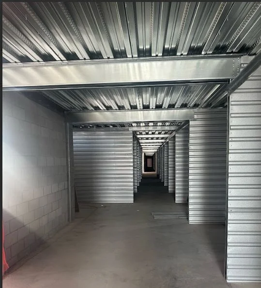 Metal storage unit partitions installed inside Timp Hwy Self Storage, Lehi Utah